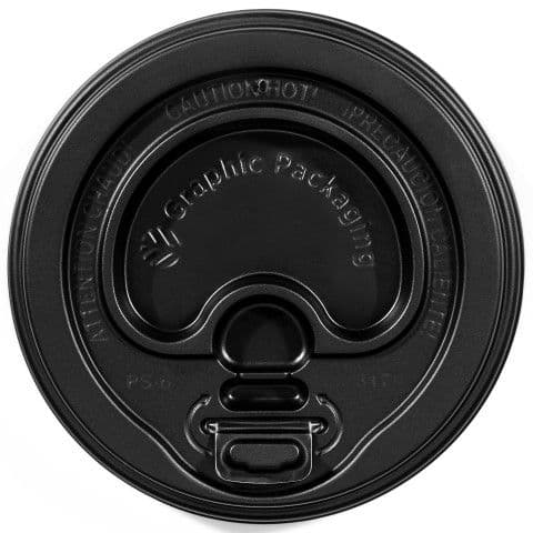 Beverage Lids - Black Hot Recloseable (1 case)