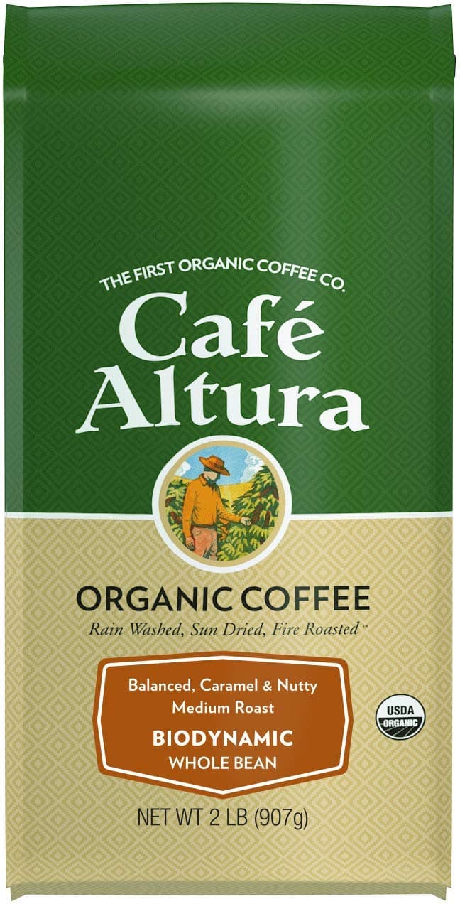Cafe Altura Whole Bean Organic Coffee, Biodynamic, 2 Pound