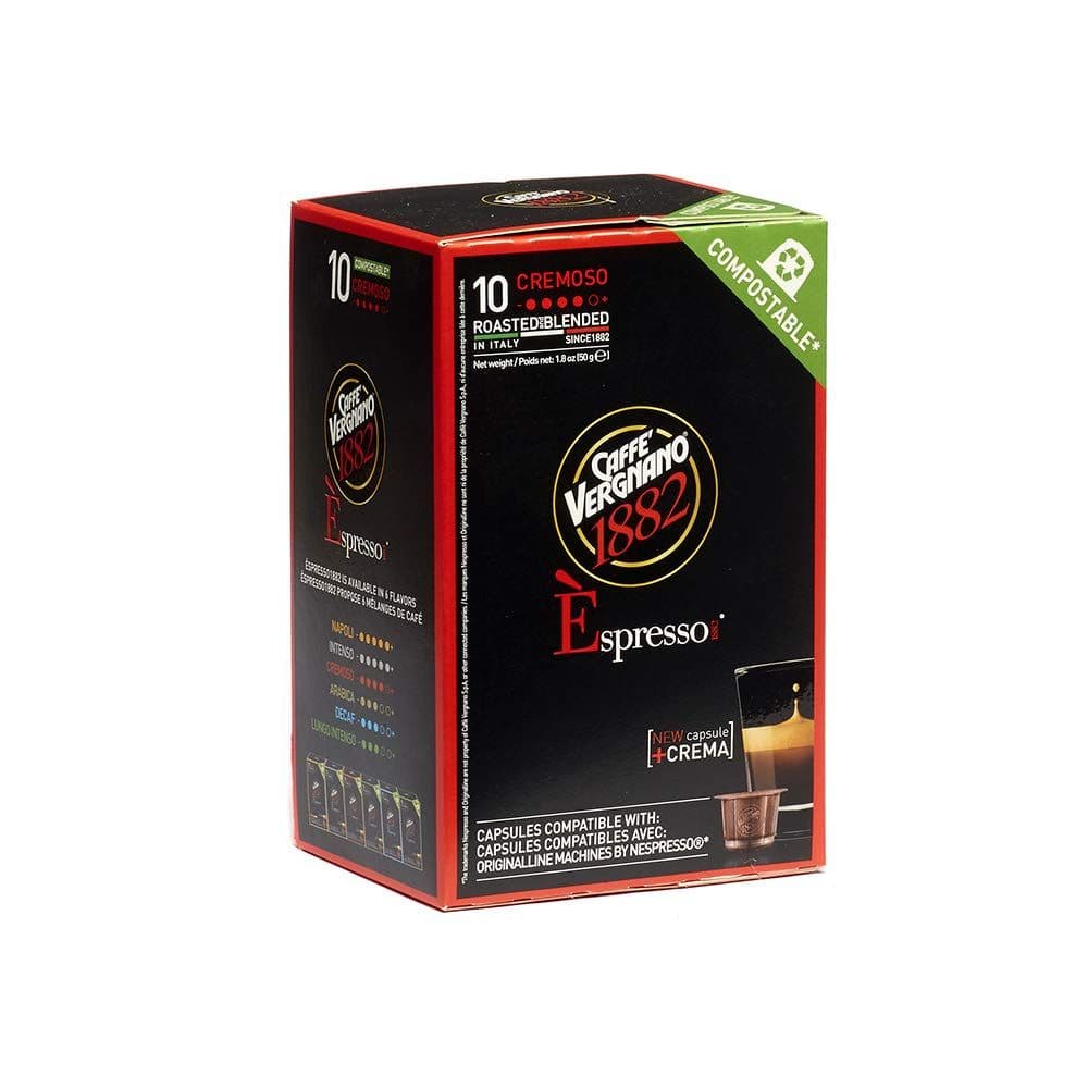 Caffe Vergnano Cremoso Capsules Compatible with Original Line Machines By Nespresso - 60 Capsules (6 packs - 10 capsules each) (Pack of 6)
