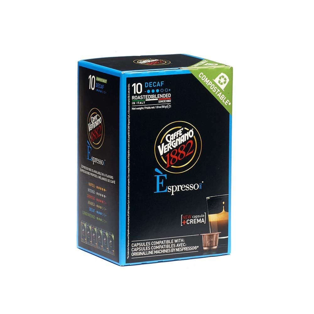 Caffe Vergnano Decaf Capsules Compatible with Original Line Machines By Nespresso - 60 Capsules (6 packs - 10 capsules each)