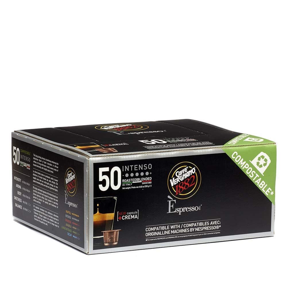Caffè Vergnano Intenso Capsules Compatible with Original Line Machines by Nespresso - 50 Capsules