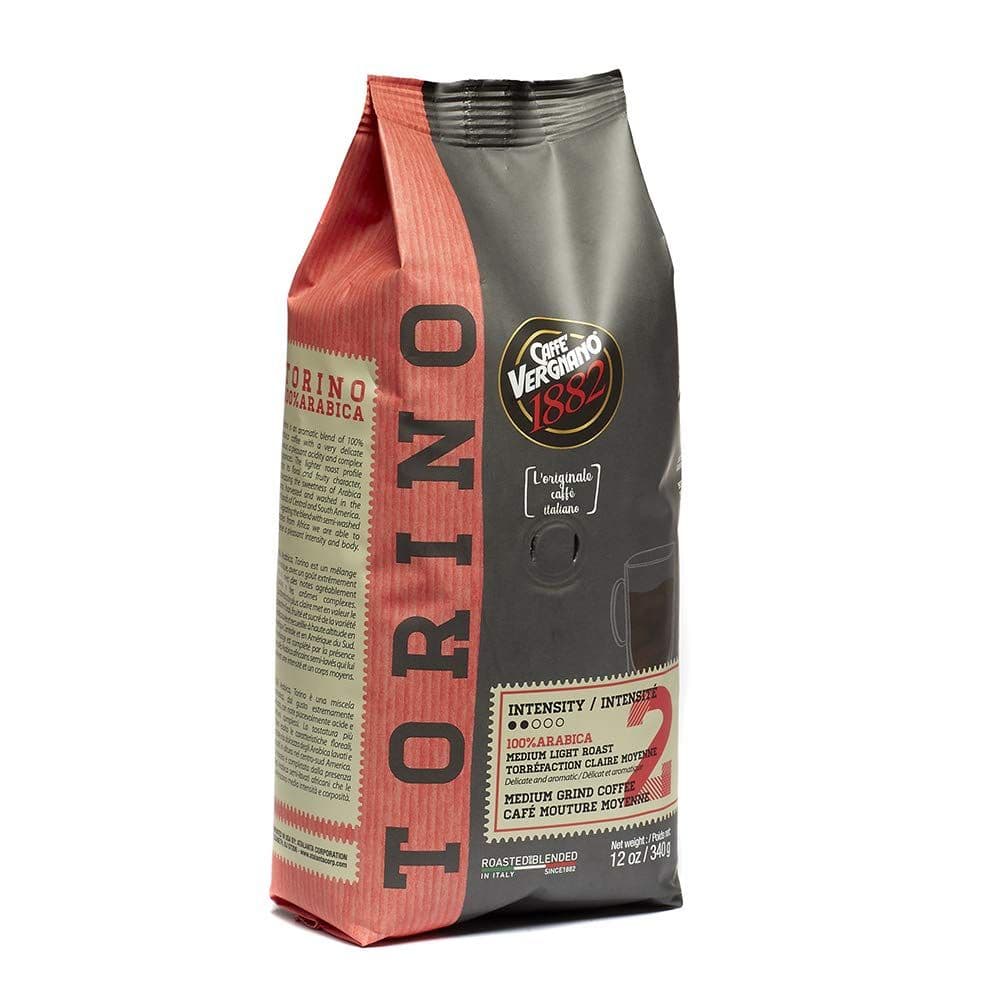 Caffe Vergnano Vergnano Torino 100% Arabica Medium Light Roast Coffee - Medium Grind - 12 oz. - 340g 050470