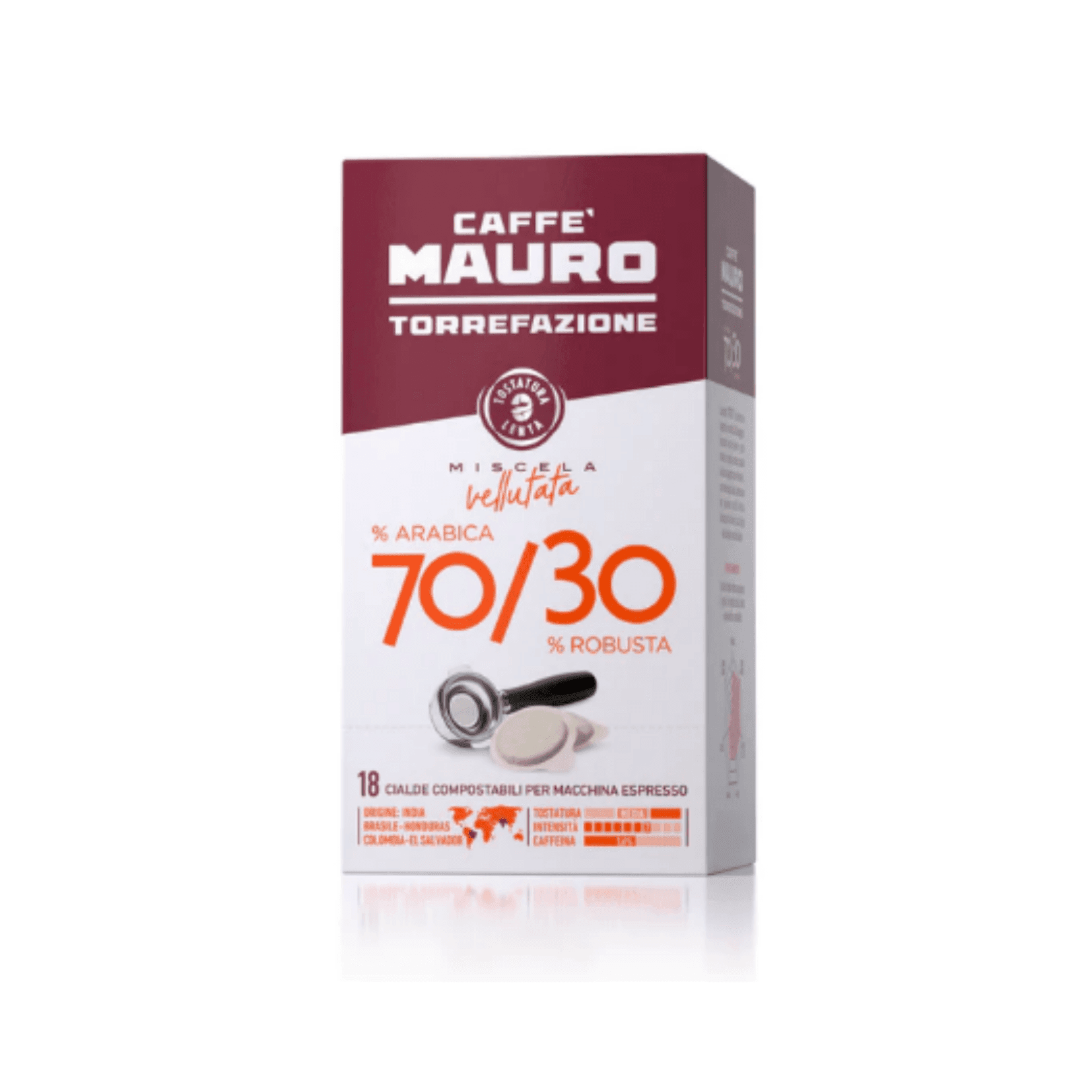 CAFFE 'MAURO COMPOSTABLE PODS 70% ARABICA - 30% ROBUST
